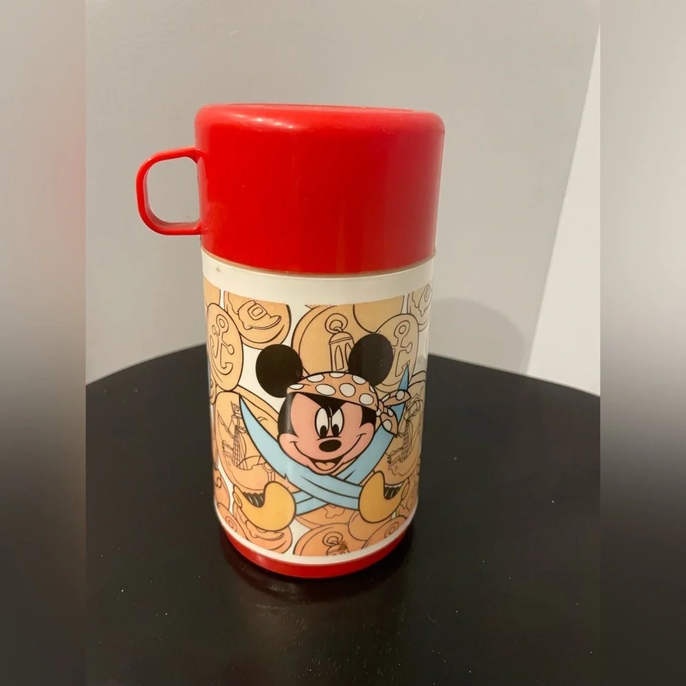 Disney Vintage Thermo Flask Aladdin Mickey Mouse, Goofy and Donald Duck Pirate